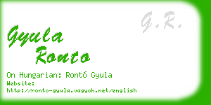 gyula ronto business card