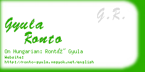 gyula ronto business card